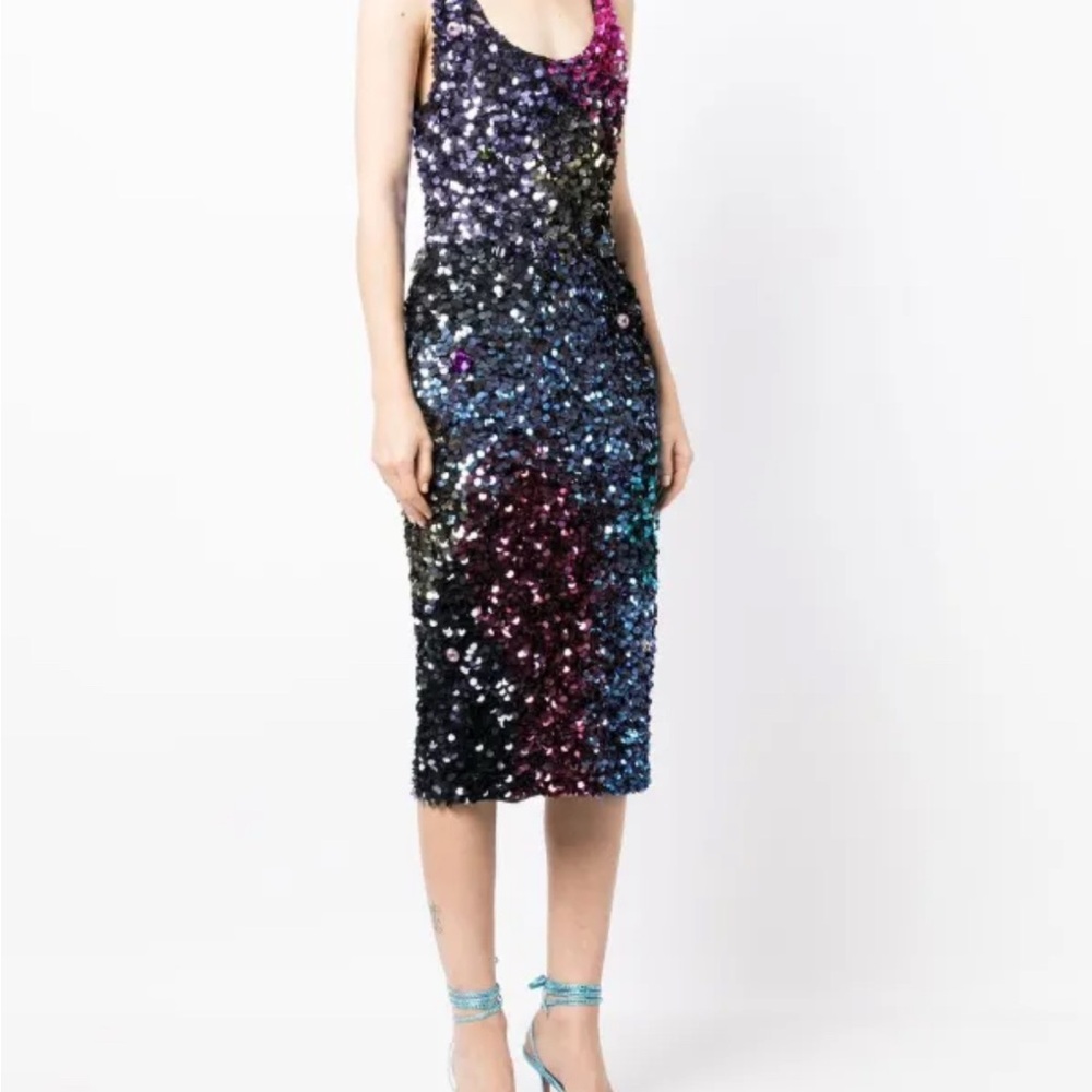 Cynthia Rowley Prism Multicolor Sequin Dress